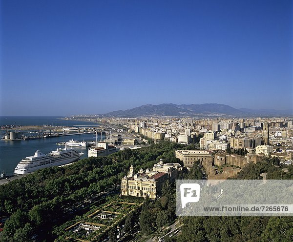 Europa über Großstadt Ansicht Andalusien Malaga Spanien