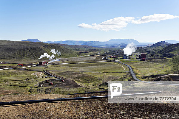 Krafla geo thermal power station  Myvatn  Iceland  Europe