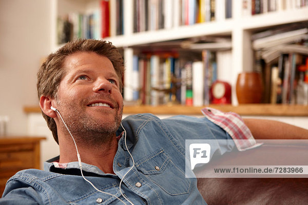 Man wearing earphones