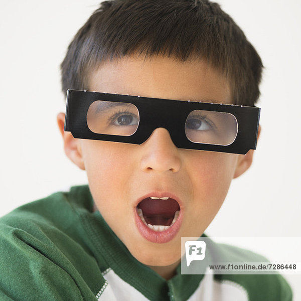 Portrait of boy (6-7) wearing 3d glasses