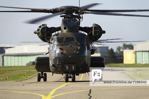CH-53 GE-helicopter at an air show in Laupheim  Baden-Wuerttemberg  Germany  Europe