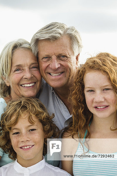 Spain  Portrait of grandparents and grandchildren  smiling