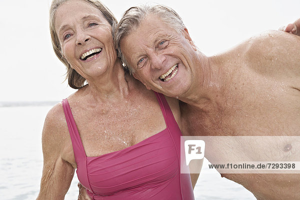 Spain  Senior couple on beach