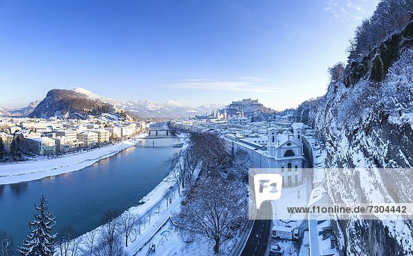View from Moenchsberg to district Muelln Salzburg Austria