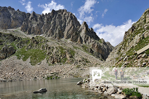 Italy  Piedmont  Alpi Marittime Natural Park  trail around Fremamorta Lake                                                                                                                          