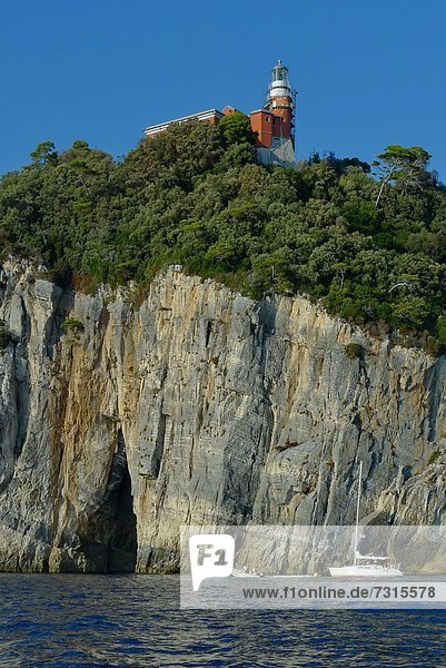 Italy  Liguria  Porto Venere  Tino Island with lighthouse                                                                                                                                           