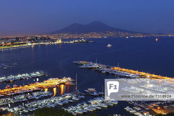Nacht Vulkan Kampanien Italien Neapel