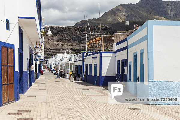 Europa Dorf angeln Kanaren Kanarische Inseln Agaete Gran Canaria Spanien