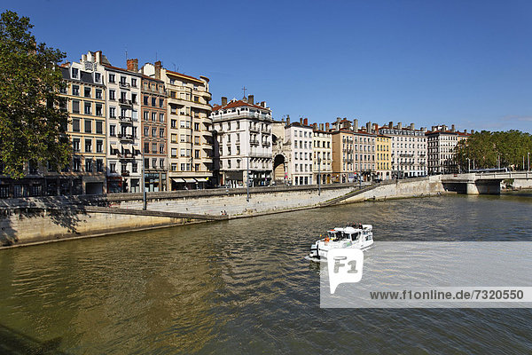 Frankreich Europa Fluss Hausboot Lyon