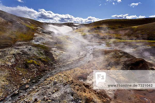 Heiße Quelle  Fumarolen  Landmannalaugar  Island  Europa
