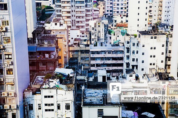 Apartment buildings in Mong Kok  Kowloon  Hong Kong  China