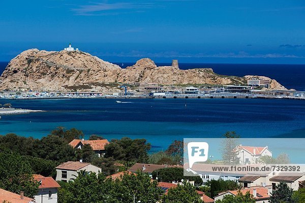 Frankreich Insel Ansicht Erhöhte Ansicht Aufsicht heben Korsika