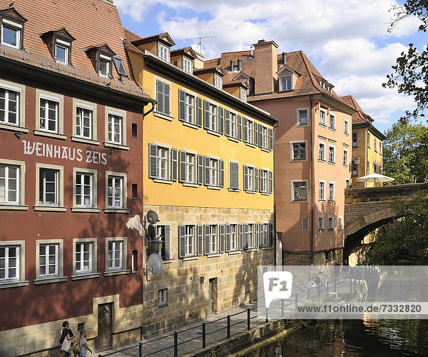 Am Kanal street  UNESCO World Heritage Site  Bamberg  Bavaria  Germany  Europe