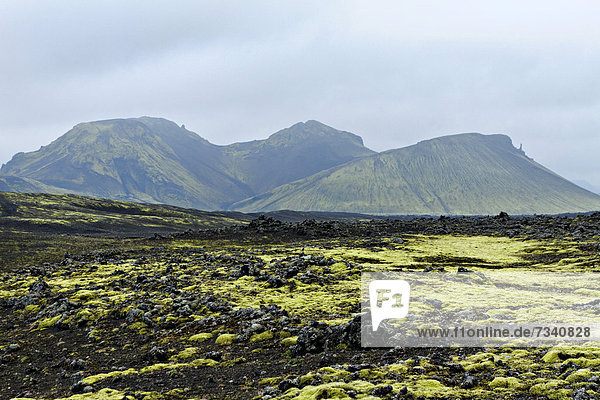 Vulkanlandschaft in der Nähe von Landmannalaugar  Island  Europa