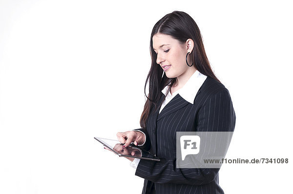 Geschäftsfrau mit Tablet-PC