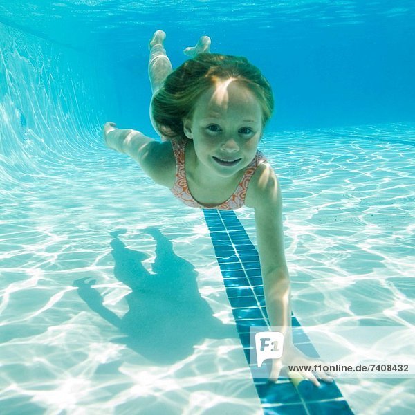 girl in a swimming pool