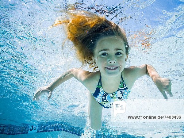 girl in a swimming pool