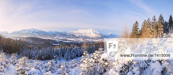 View to snowy Untersberg Berchtesgaden Alps
