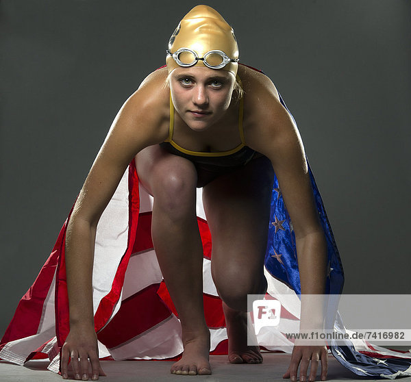 Portrait  amerikanisch  Schwimmer