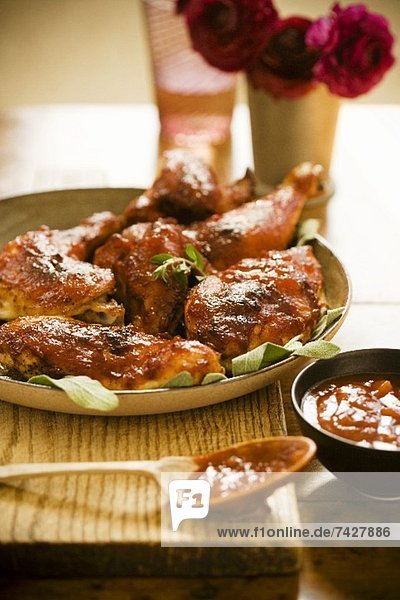Roasted Chicken with Spicy Barbecue Sauce