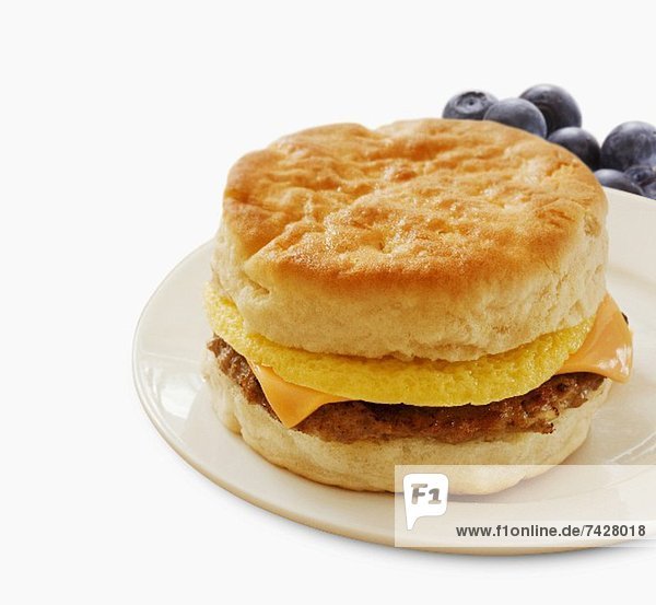 'Sausage Egg and Cheese Breakfast Sandwich on a Biscuit