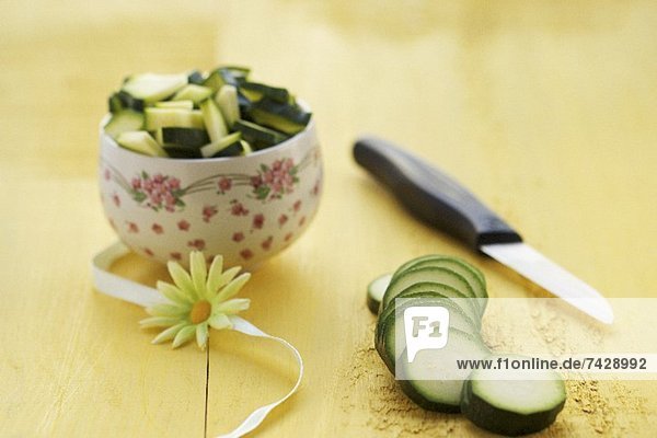Geschnittene Zucchini