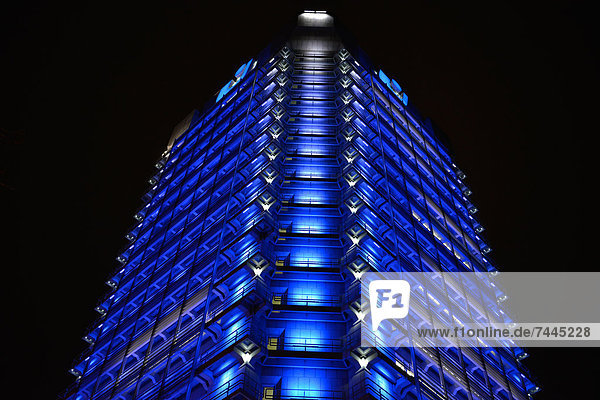 Bürogebäude der Union Invest bei Nacht  Frankfurt am Main  Deutschland