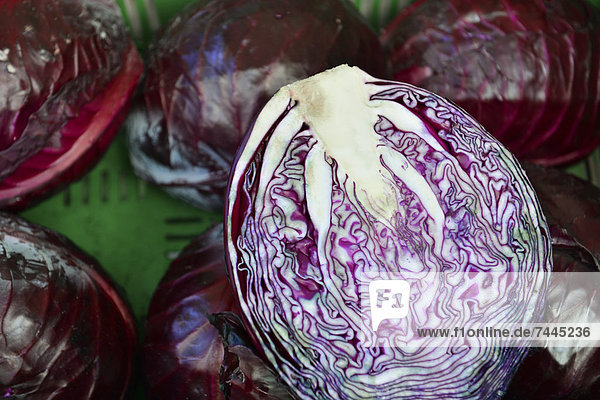Red cabbage on a market