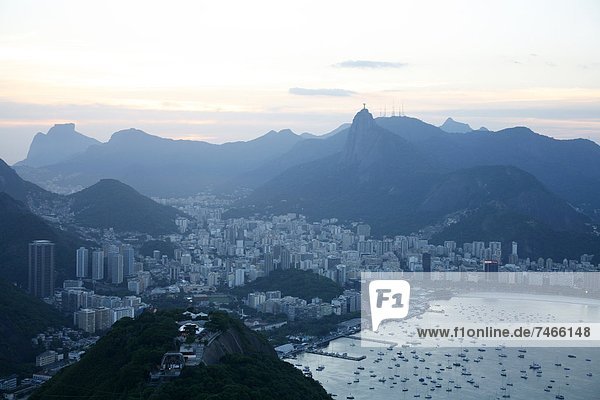 View over Rio de Janeiro seen from the top of the Sugar Loaf Mountain  Rio de Janeiro  Brazil  South America