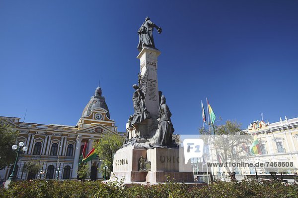 La Paz  Hauptstadt  Parlamentsgebäude  Monument  Stadtplatz  Palast  Schloß  Schlösser  Bolivien  La Paz  Südamerika