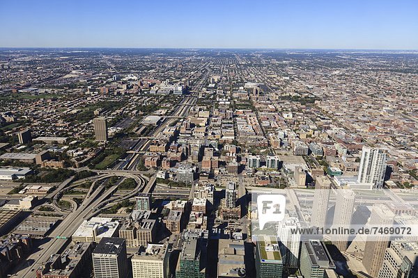 Vereinigte Staaten von Amerika  USA  hoch  oben  sehen  Nordamerika  Ansicht  Flachwinkelansicht  Winkel  Chicago  Illinois