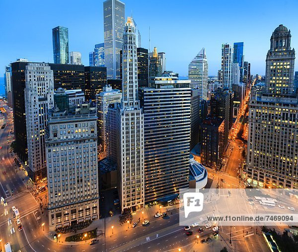Vereinigte Staaten von Amerika  USA  hoch  oben  Nordamerika  Ansicht  Flachwinkelansicht  Winkel  Chicago  Ortsteil  Illinois