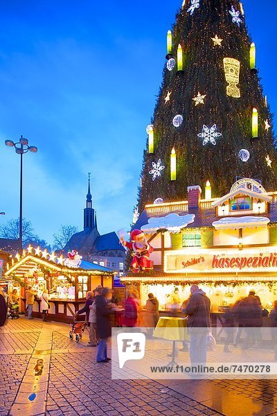 Christmas Market and the Biggest Christmas Tree in the World  Hansaplatz  Dortmund  North Rhine-Westphalia  Germany  Europe