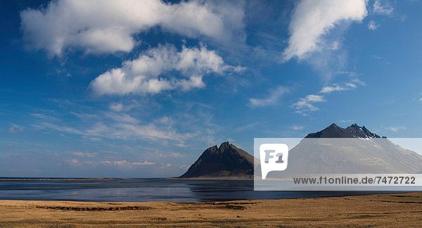Mountains and sky in rural landscape