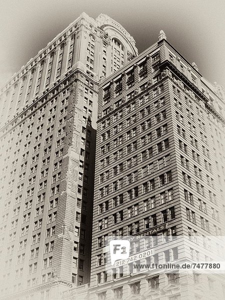 Vintage New York City postcard: towers