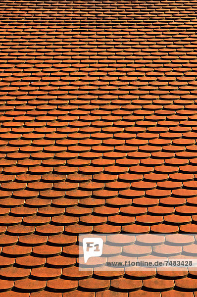 Biberschwanz-Dachplatten  Schäftlarn  Bayern  Deutschland  Europa