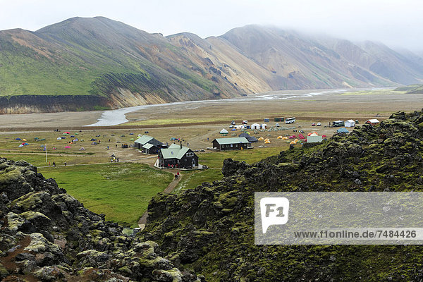 Campingplatz Landmannalaugar Island Europa