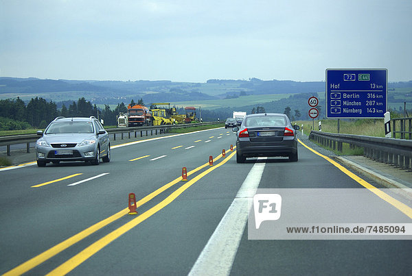 Baustelle auf einer deutschen Autobahn