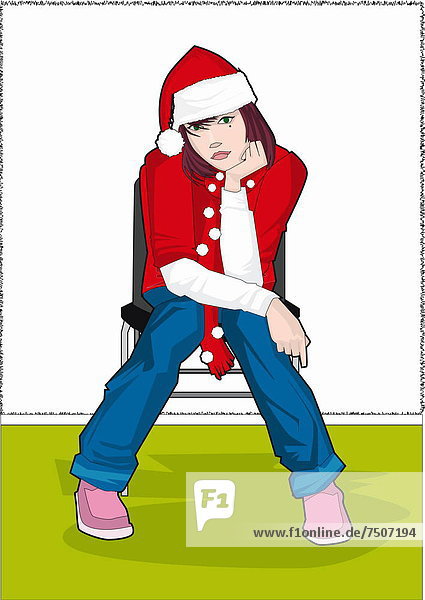 Young woman in Santa outfit