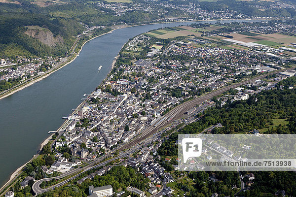 Aerial view  Remagen  Rhineland-Palatinate  Germany  Europe