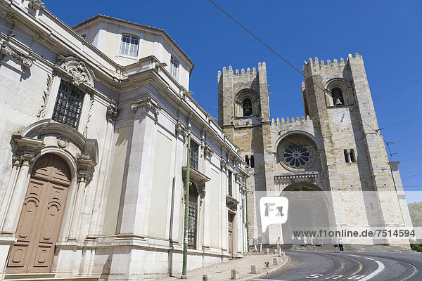 Die patriarchalische Kathedrale von Santa Maria Maggiore  Santa Maria Maior de Lisboa  Se de Lisboa  Largo Se  Lissabon  Portugal  Europa