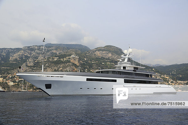 Family Day  a cruiser built by Codecasa  length: 65 m  built in 2010  anchored off the Principality of Monaco  French Riviera  Mediterranean Sea  Europe