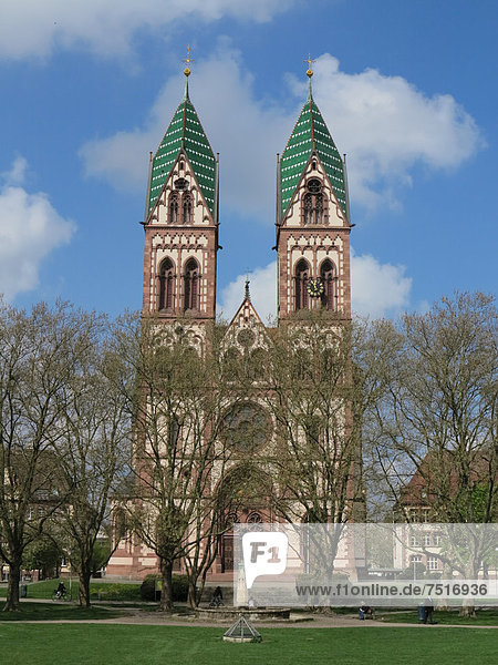 Sacred Heart Church  Stuehlinger district  Freiburg  Baden-Wuerttemberg  Germany  Europe