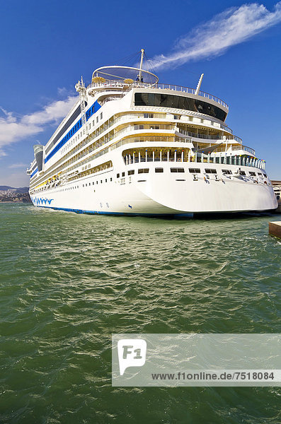 Cruise ship in Izmir  Turkey  Asia