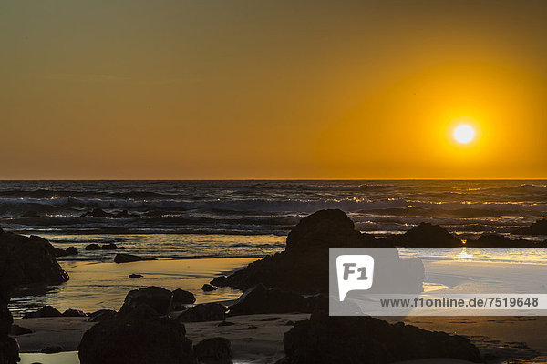 Sonnenuntergang  Praia da Amado  Carrapateira  Algarve  Westküste  Portugal  Atlantik  Europa
