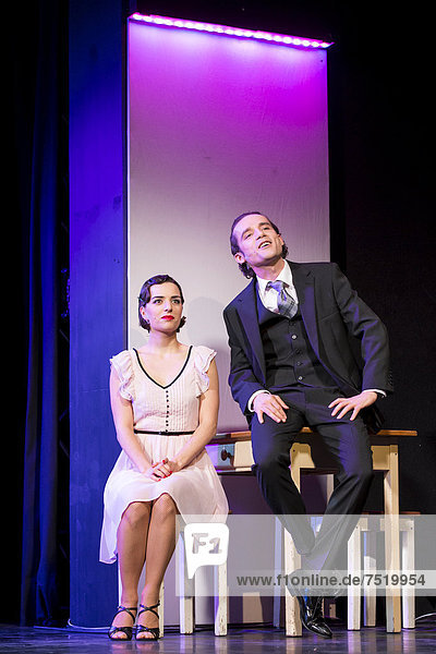 The musical Chicago with Annette Krossa as Roxie Hart and Aris Sas as Billy Flynn live at the Le ThÈ‚tre theatre in Kriens  Luzern  Switzerland  Europe