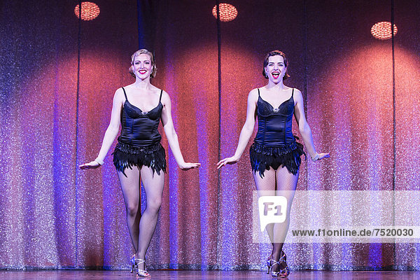 'Musical ''Chicago'' with Natascha-Cecillia Hill as Velma Kelly and Annette Krossa as Roxie Hart  live performance  Le ThÈ‚tre in Kriens  Lucerne  Switzerland  Europe'