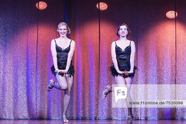 'Musical ''Chicago'' with Natascha-Cecillia Hill as Velma Kelly and Annette Krossa as Roxie Hart  live performance  Le ThÈ‚tre in Kriens  Lucerne  Switzerland  Europe'