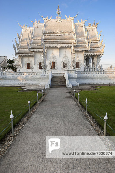 Wat Rong Khun Temple or White Temple  a Buddhist-Hindu temple  Chiang Rai  northern Thailand  Thailand  Asia