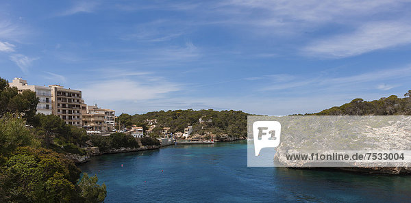 Bay and harbour of Cala Figuera  Santanyi Region  Mallorca  Majorca  Balearic Islands  Mediterranean Sea  Spain  Europe